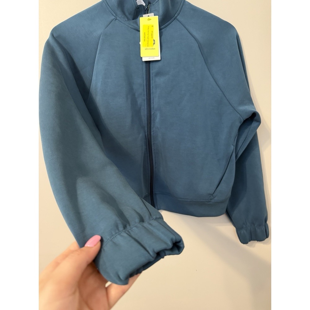 NWT Women Airy Sleek Ribbed Blue Full Zip Jacket - All In Motion Size XS - Picture 7 of 16